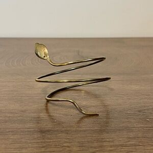 BIS Joux Brass Spiral Cuff Bracelet – Modern Minimalist Coil Arm Bracelet